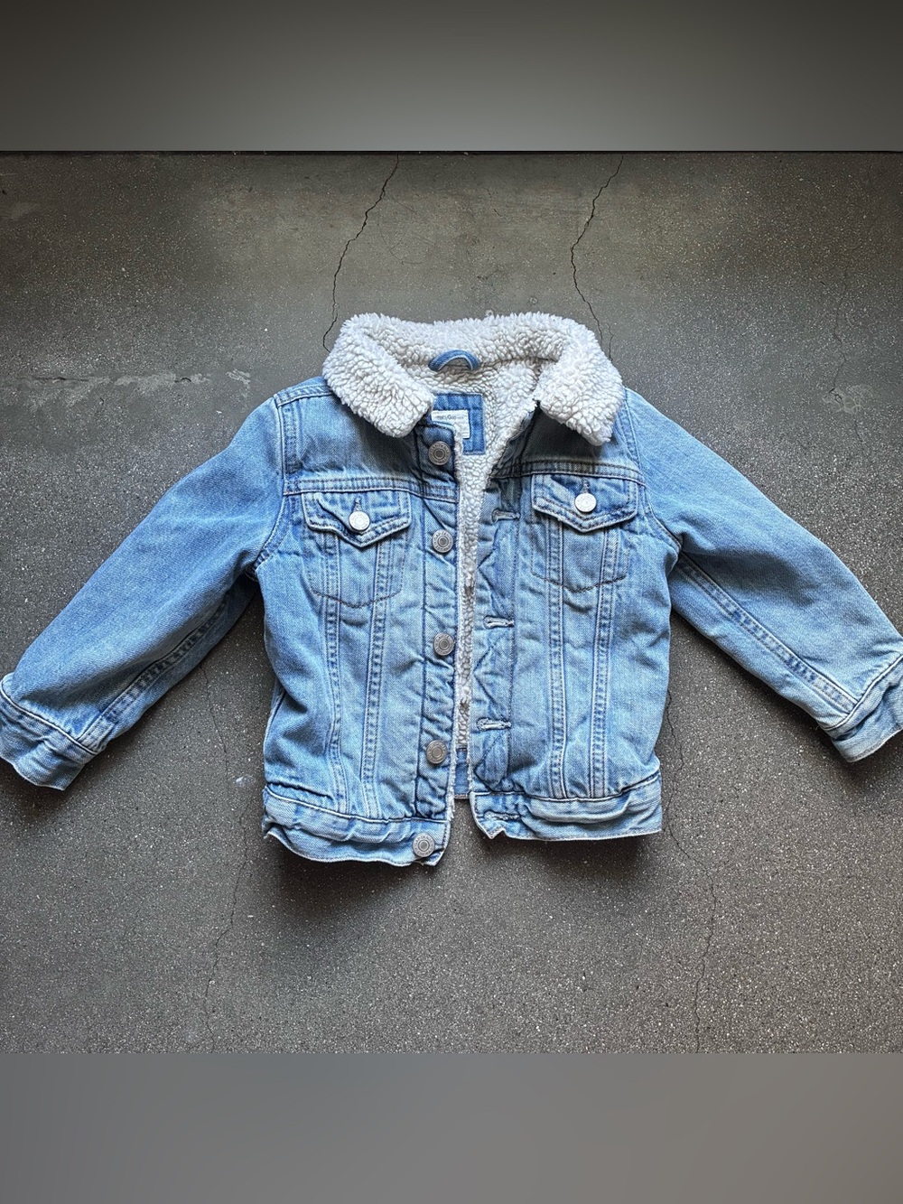 Baby Gap Sherpa‎ Lined Denim Jacket 2T Blue Jean Trucker Coat